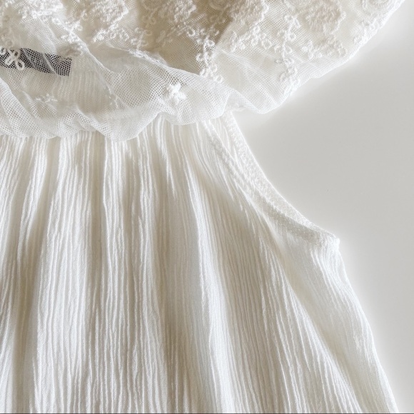 Suzy Shier Ivory Boho Off Shoulder Lace Top Size XS - Picture 5 of 13